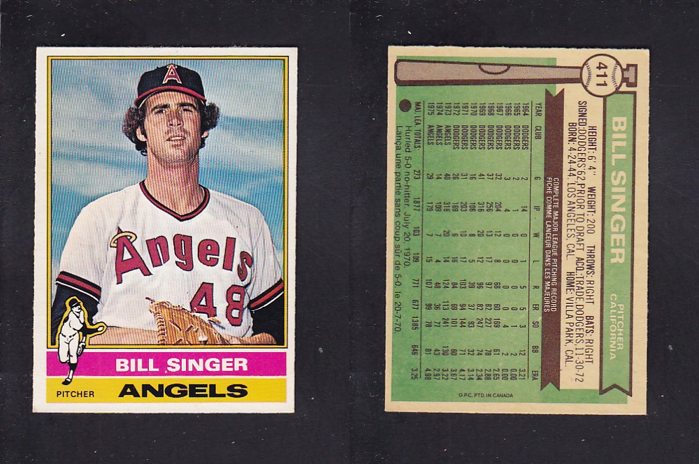 1976 O-PEE-CHEE BASEBALL CARD #411 B. SINGER photo 1976 O-PEE-CHEE BASEBALL CARD #411 B. SINGER photo