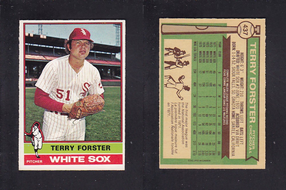 1976 O-PEE-CHEE BASEBALL CARD #437 T. FORSTER photo 1976 O-PEE-CHEE BASEBALL CARD #437 T. FORSTER photo