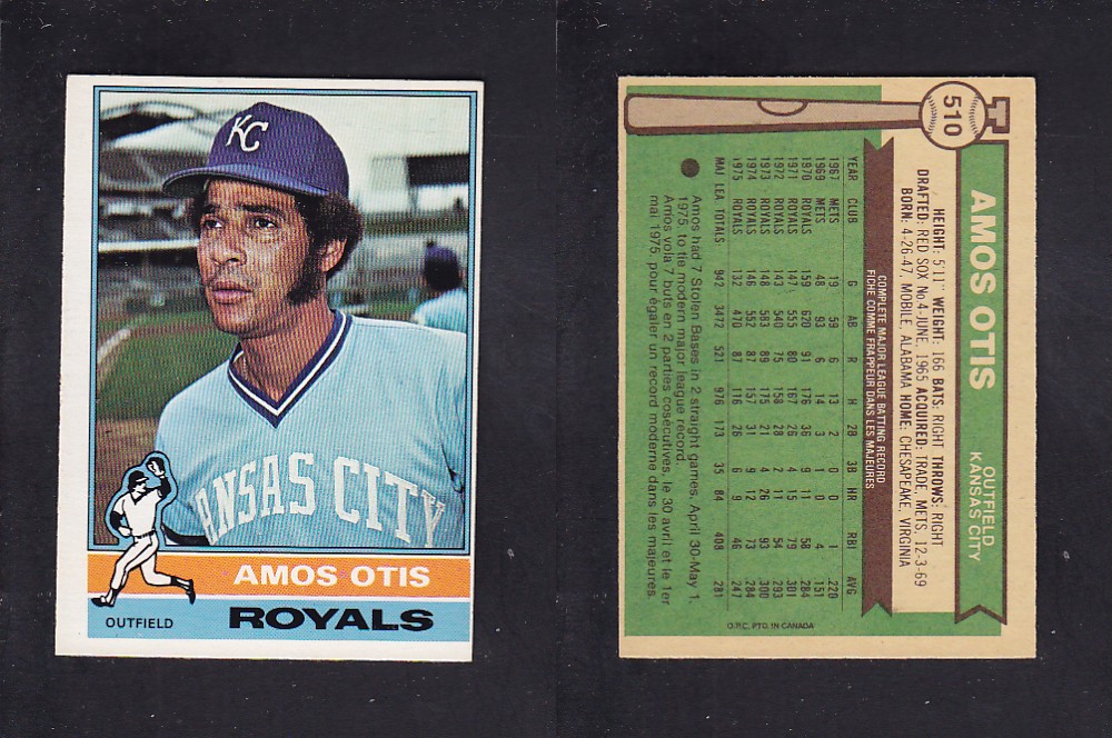 1976 O-PEE-CHEE BASEBALL CARD #510 A. OTIS photo 1976 O-PEE-CHEE BASEBALL CARD #510 A. OTIS photo