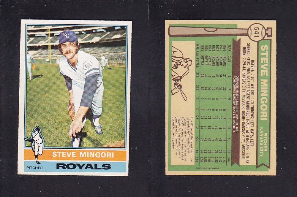 1976 O-PEE-CHEE BASEBALL CARD #541 S. MINGORI photo 1976 O-PEE-CHEE BASEBALL CARD #541 S. MINGORI photo