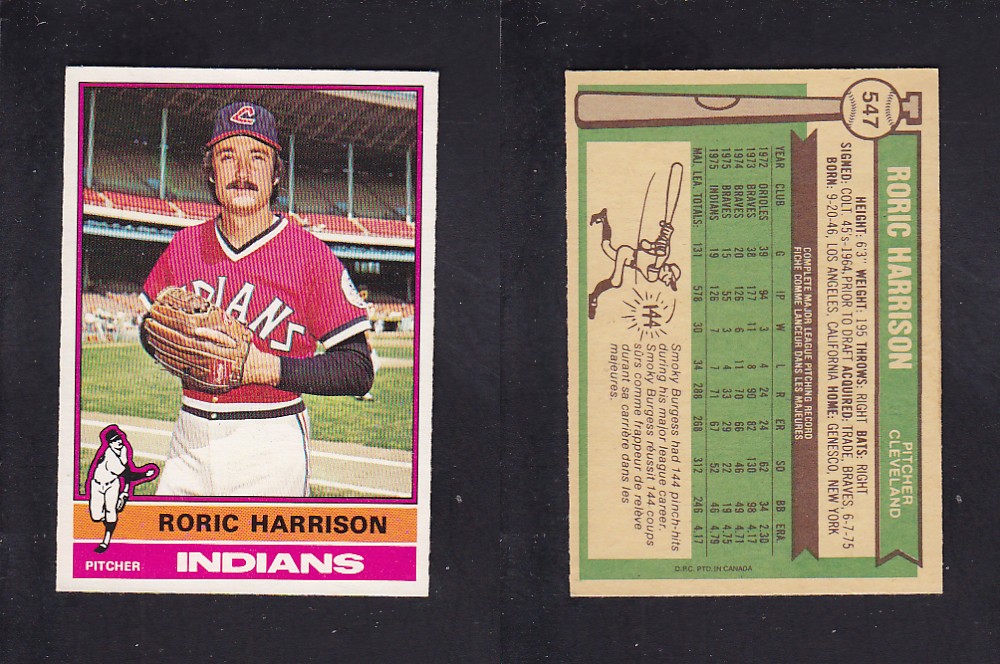 1976 O-PEE-CHEE BASEBALL CARD #547 R. HARRISON photo 1976 O-PEE-CHEE BASEBALL CARD #547 R. HARRISON photo