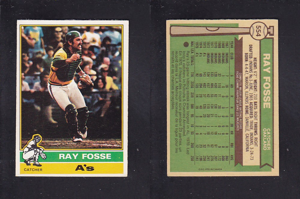 1976 O-PEE-CHEE BASEBALL CARD #554 R. FOSSE photo 1976 O-PEE-CHEE BASEBALL CARD #554 R. FOSSE photo