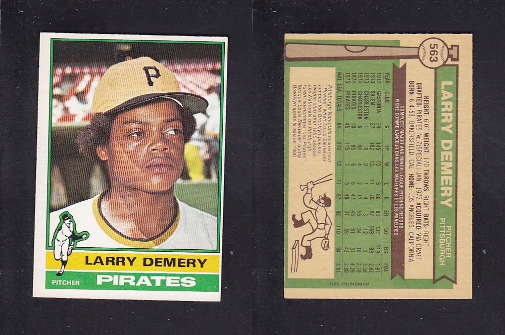 1976 O-PEE-CHEE BASEBALL CARD #563 L. DEMERY photo