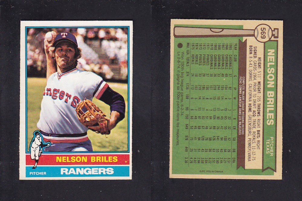 1976 O-PEE-CHEE BASEBALL CARD #569 N. BRILES photo 1976 O-PEE-CHEE BASEBALL CARD #569 N. BRILES photo