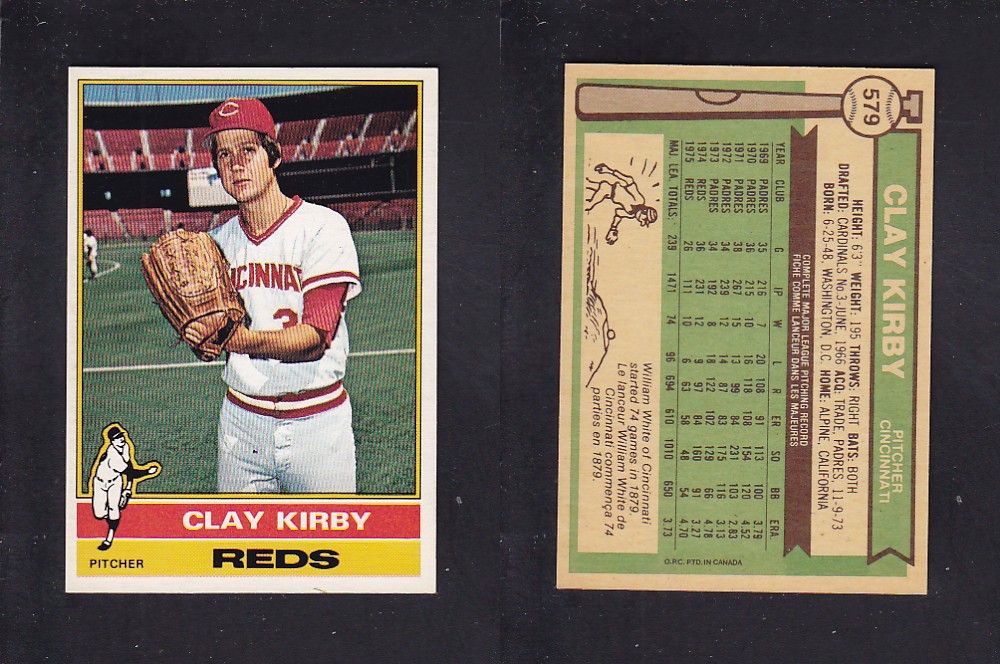 1976 O-PEE-CHEE BASEBALL CARD #579 C. KIRBY photo