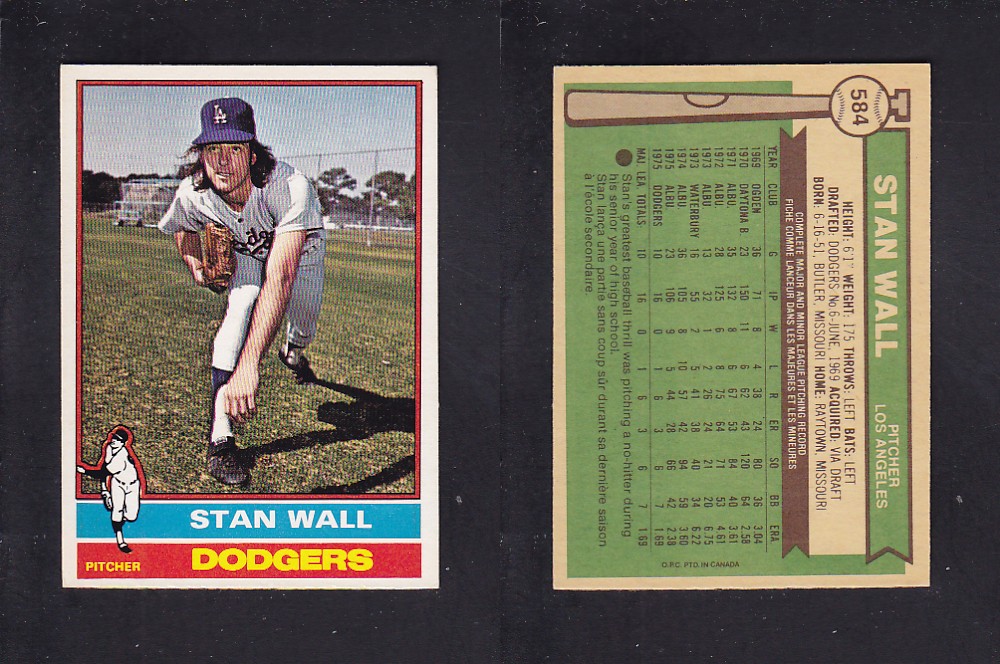 1976 O-PEE-CHEE BASEBALL CARD #584 S. WALL photo