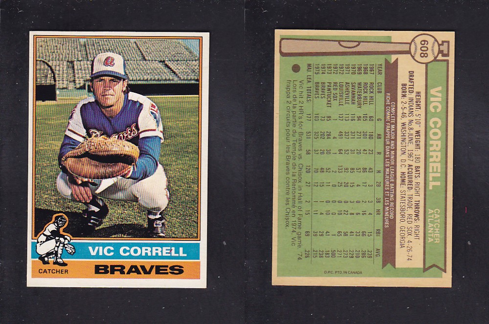 1976 O-PEE-CHEE BASEBALL CARD #608 V. CORRELL photo