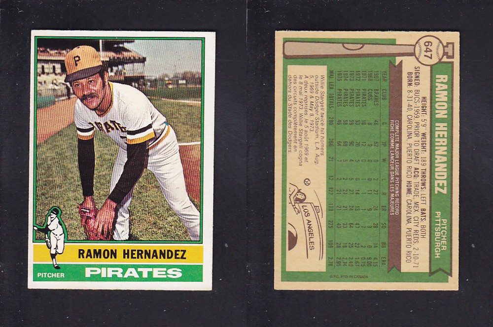 1976 O-PEE-CHEE BASEBALL CARD #647 R. HERNANDEZ photo 1976 O-PEE-CHEE BASEBALL CARD #647 R. HERNANDEZ photo