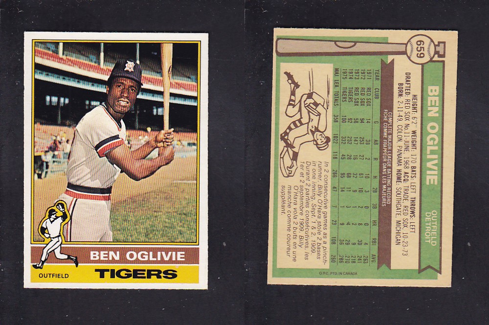 1976 O-PEE-CHEE BASEBALL CARD #659 B. OGLIVIE photo 1976 O-PEE-CHEE BASEBALL CARD #659 B. OGLIVIE photo