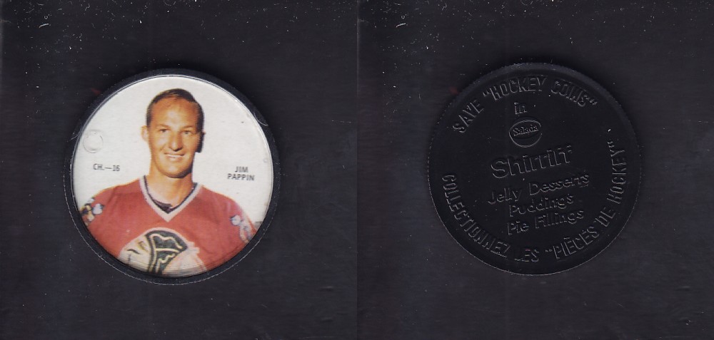 1968-69 SHIRRIFF HOCKEY COIN J. PAPPIN CH-16 *SP* photo 1968-69 SHIRRIFF HOCKEY COIN J. PAPPIN CH-16 *SP* photo