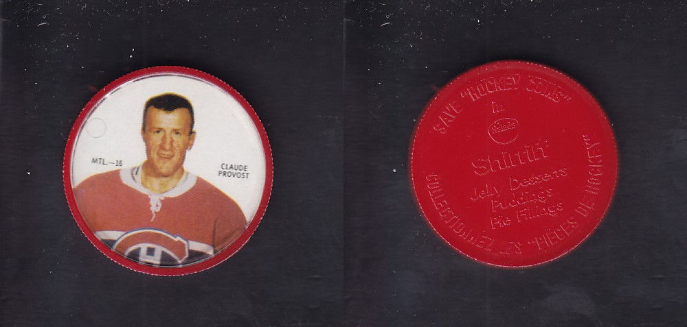 1968-69 SHIRRIFF HOCKEY COIN C. PROVOST MTL-16 *SP* photo 1968-69 SHIRRIFF HOCKEY COIN C. PROVOST MTL-16 *SP* photo
