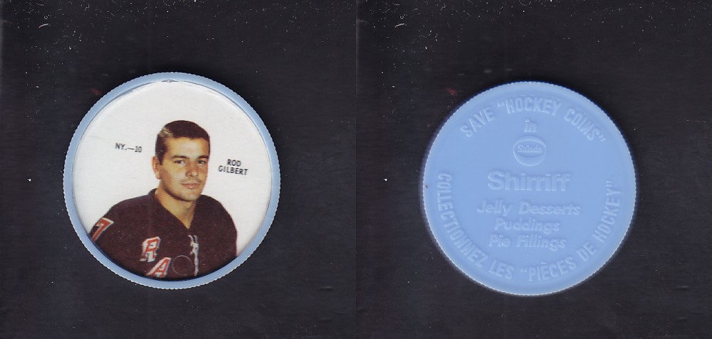 1968-69 SHIRRIFF HOCKEY COIN R. GILBERT NY-10 photo 1968-69 SHIRRIFF HOCKEY COIN R. GILBERT NY-10 photo