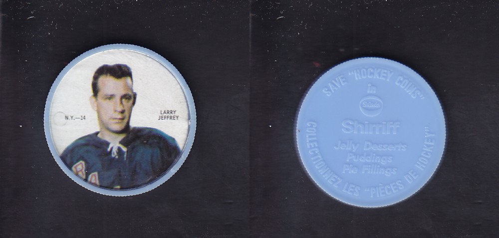 1968-69 SHIRRIFF HOCKEY COIN L. JEFFREY NY-14 *SP* photo 1968-69 SHIRRIFF HOCKEY COIN L. JEFFREY NY-14 *SP* photo
