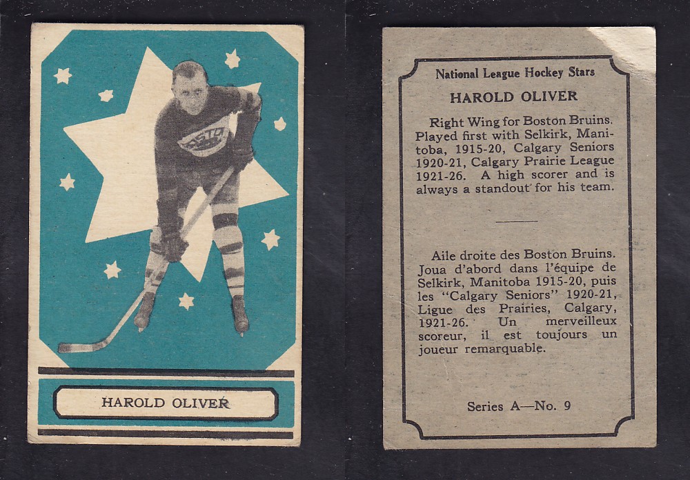 1933-34 O-PEE-CHEE HOCKEY CARD SER. A #9 H. OLIVER photo 1933-34 O-PEE-CHEE HOCKEY CARD SER. A #9 H. OLIVER photo