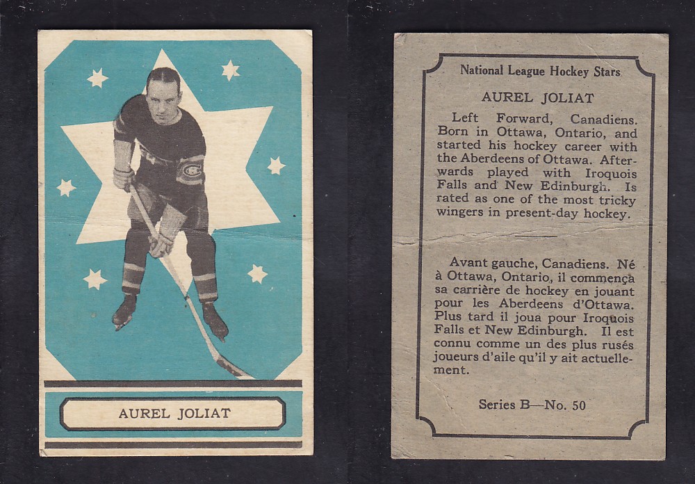 1933-34 O-PEE-CHEE HOCKEY CARD SER. A #50 A. JOLIAT photo 1933-34 O-PEE-CHEE HOCKEY CARD SER. A #50 A. JOLIAT photo