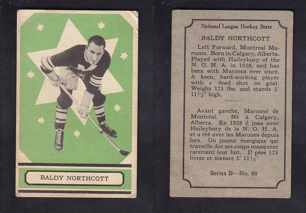 1933-34 O-PEE-CHEE HOCKEY CARD SER. A #60 B. NORTHCOTT photo 1933-34 O-PEE-CHEE HOCKEY CARD SER. A #60 B. NORTHCOTT photo