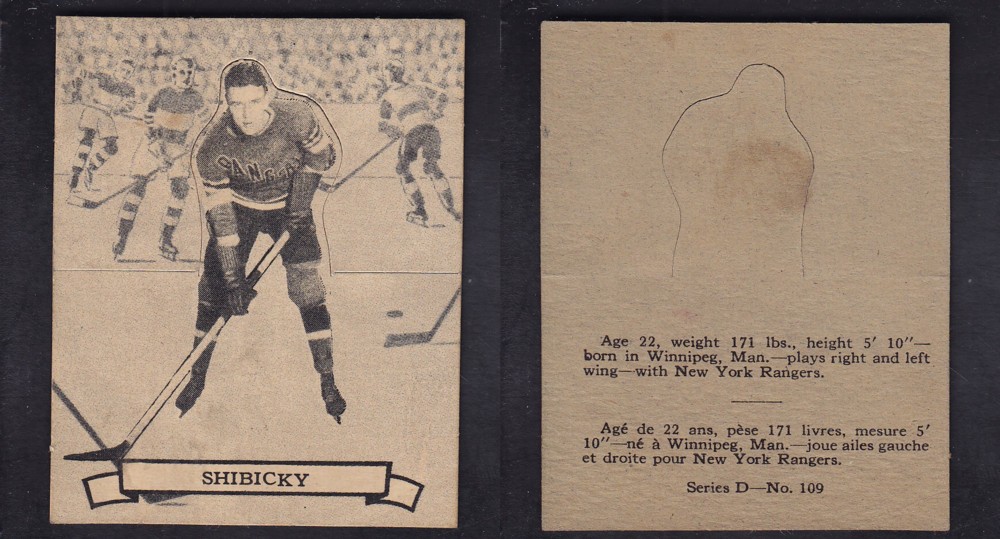 1936-37 O-PEE-CHEE HOCKEY CARD SER. D #109 A. SHIBICKY photo 1936-37 O-PEE-CHEE HOCKEY CARD SER. D #109 A. SHIBICKY photo