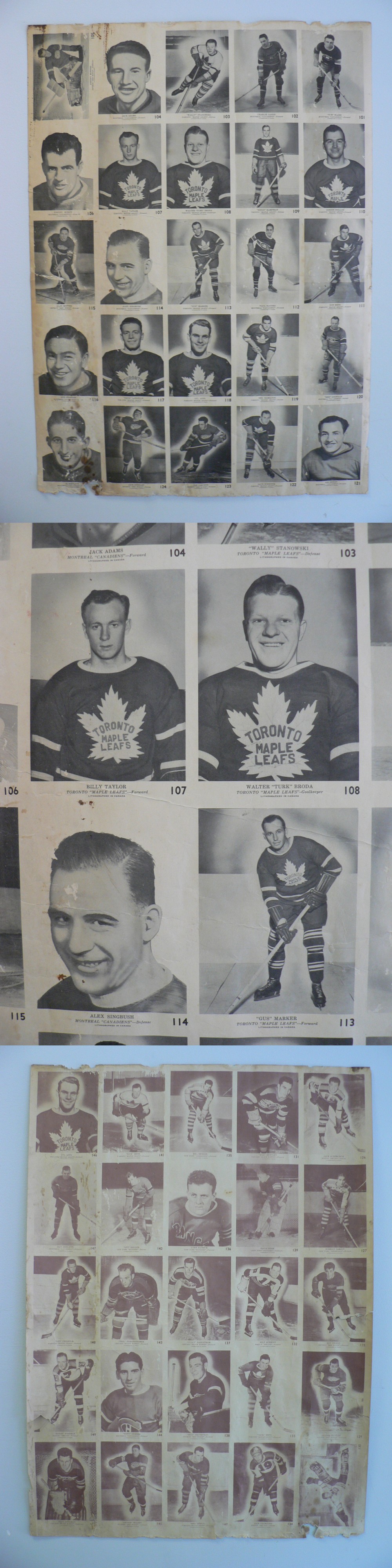 1939-41 O-PEE-CHEE HOCKEY CARD DOUBLE SIDE UNCUT SHEET photo