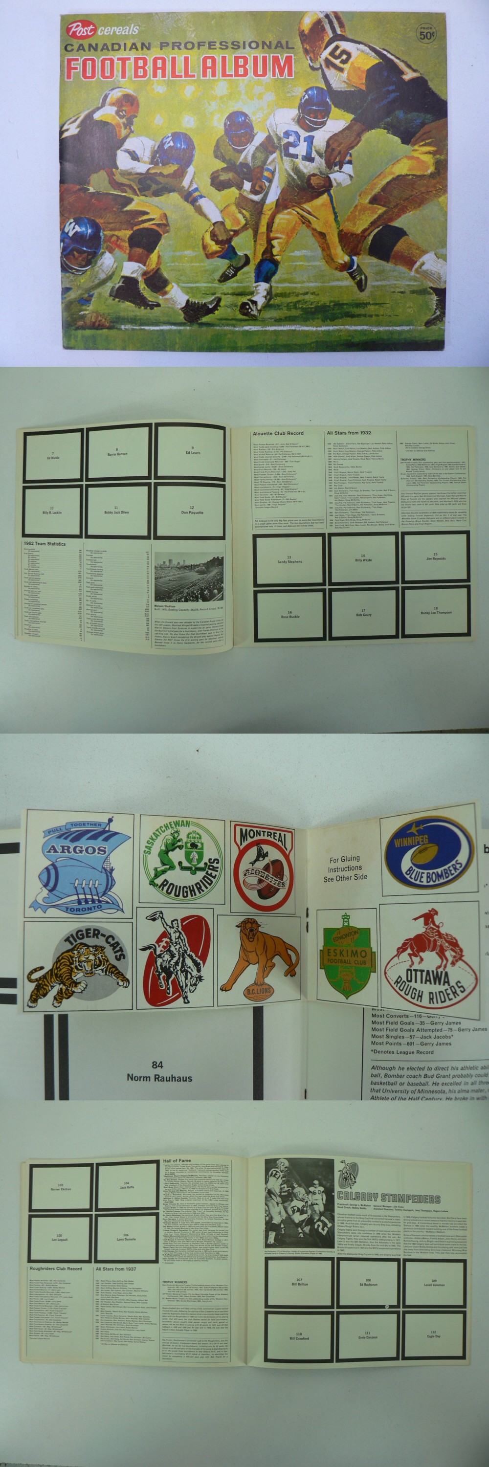 1963 CFL POST FOOTBALL CARD EMPTY ALBUM photo 1963 CFL POST FOOTBALL CARD EMPTY ALBUM photo