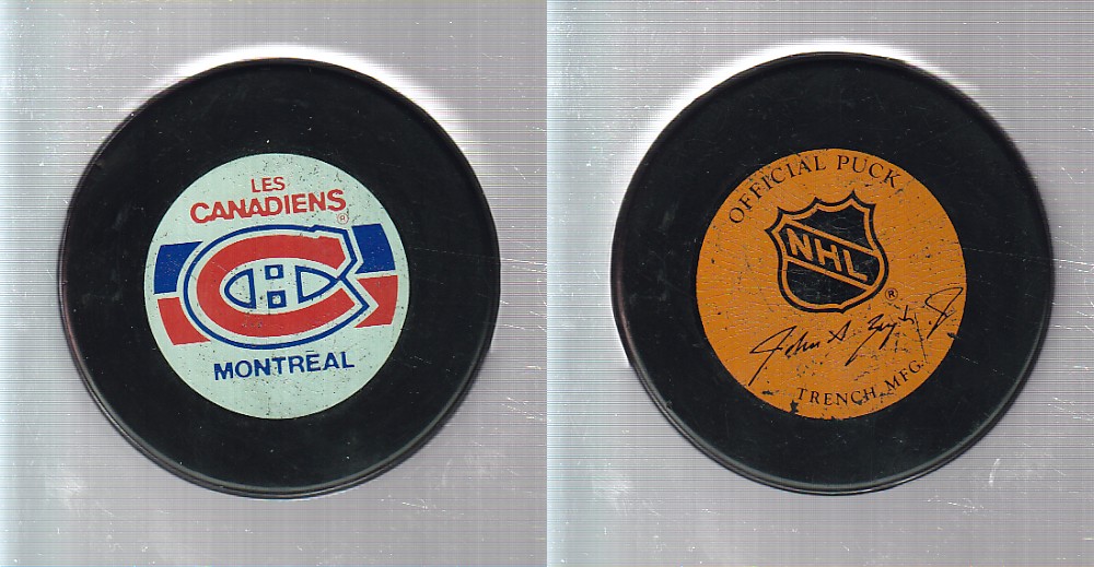 1985-92 GENERAL TIRE GT1 MONTREAL CANADIENS GAME PUCK photo 1985-92 GENERAL TIRE GT1 MONTREAL CANADIENS GAME PUCK photo