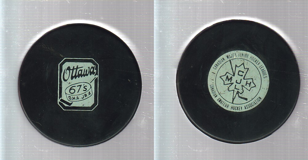1980-81 VICEROY V4 OTTAWA 67'S GAME PUCK photo 1980-81 VICEROY V4 OTTAWA 67'S GAME PUCK photo