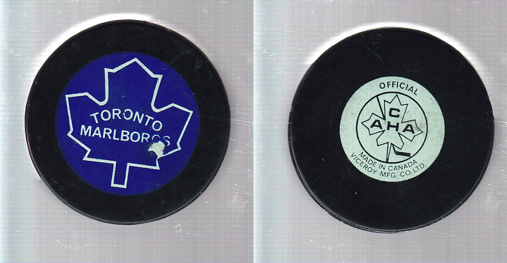 1975-80 VICEROY V2 TORONTO MALBOROS GAME PUCK photo