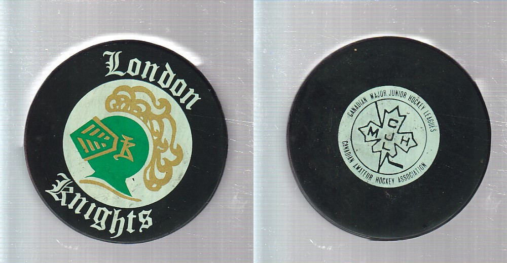 1974-80 VICEROY V3 LONDON KNIGHTS GAME PUCK photo