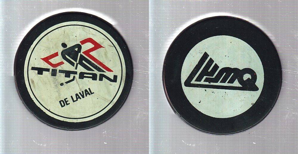 1980-84 VICEROY V4 LAVAL TITAN GAME PUCK photo