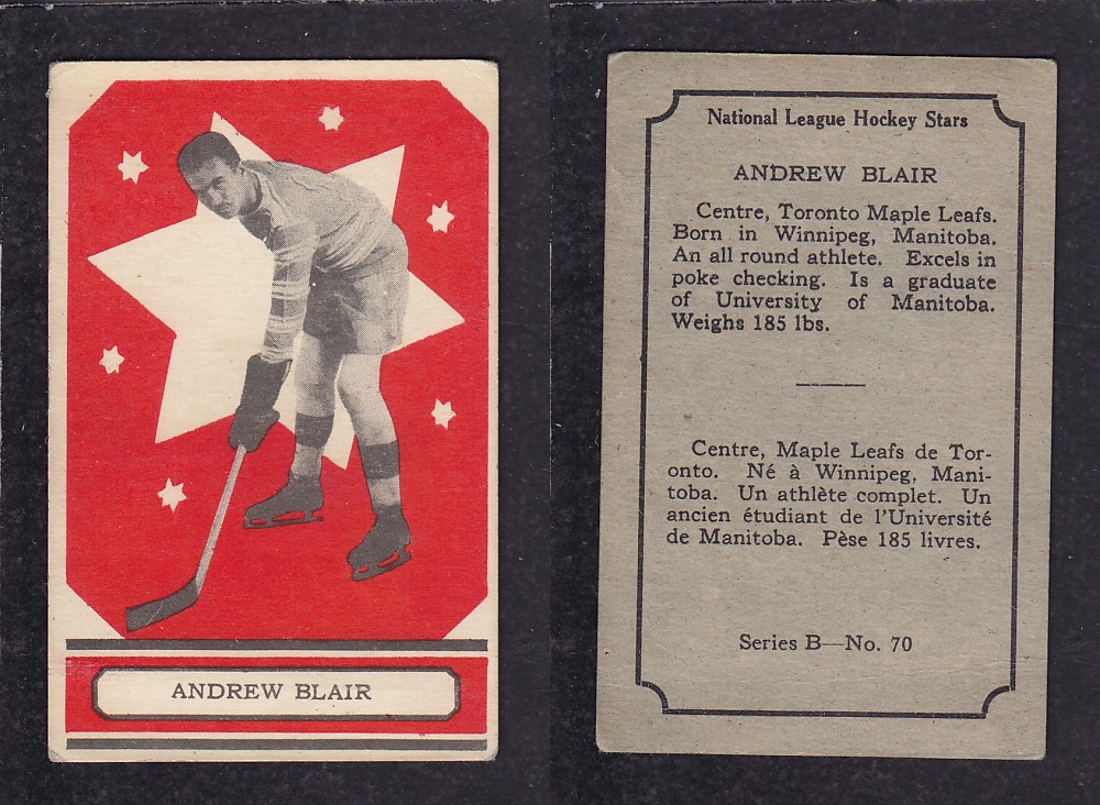 1933-34 O-PEE-CHEE HOCKEY CARD #70 A. BLAIR photo 1933-34 O-PEE-CHEE HOCKEY CARD #70 A. BLAIR photo