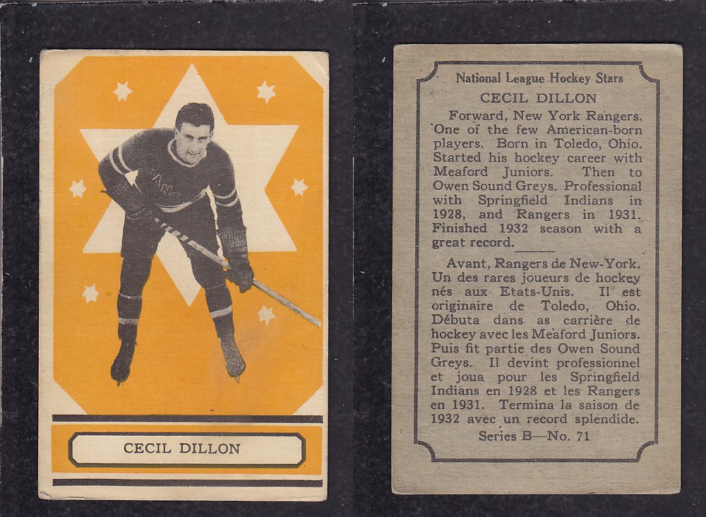 1933-34 O-PEE-CHEE HOCKEY CARD #71 C. DILLON photo