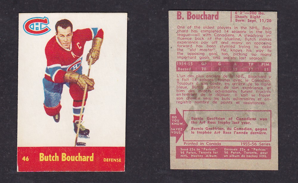 1955-56 PACK HURTS HOCKEY CARD #46 B. BOUCHARD photo