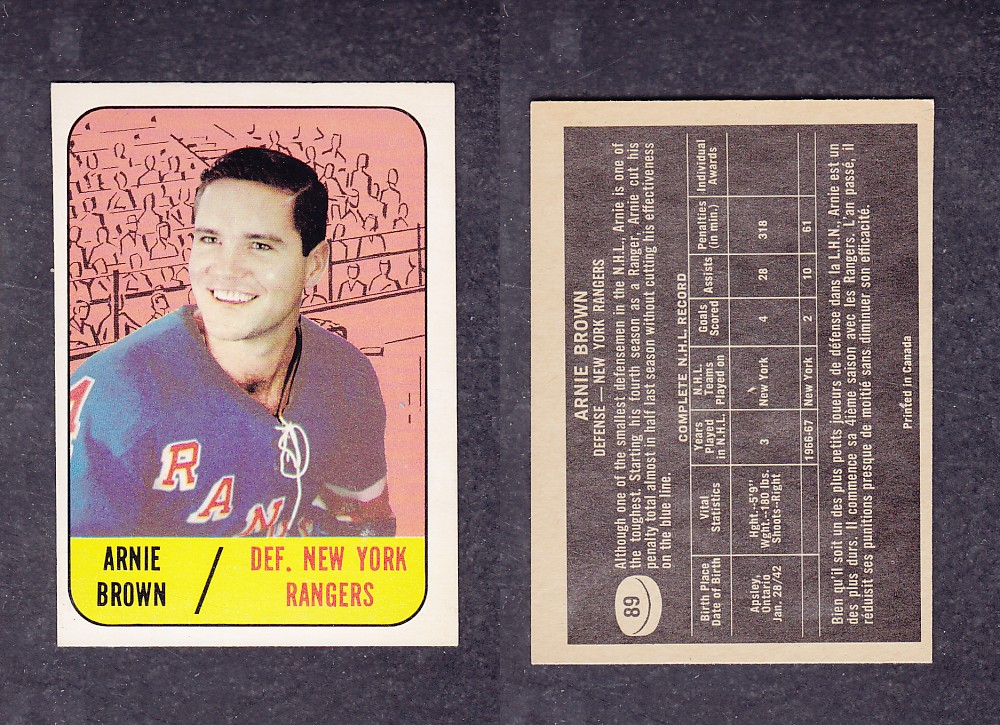 1967-68 TOPPS HOCKEY CARD #89 A. BROWN photo 1967-68 TOPPS HOCKEY CARD #89 A. BROWN photo