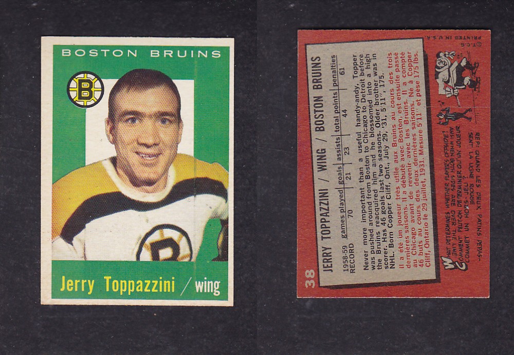 1959-60 TOPPS HOCKEY CARD #38 J. TOPPAZZINI photo 1959-60 TOPPS HOCKEY CARD #38 J. TOPPAZZINI photo
