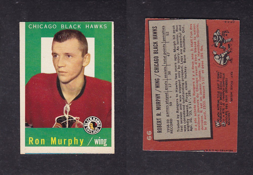 1959-60 TOPPS HOCKEY CARD #66 R. MURPHY photo 1959-60 TOPPS HOCKEY CARD #66 R. MURPHY photo