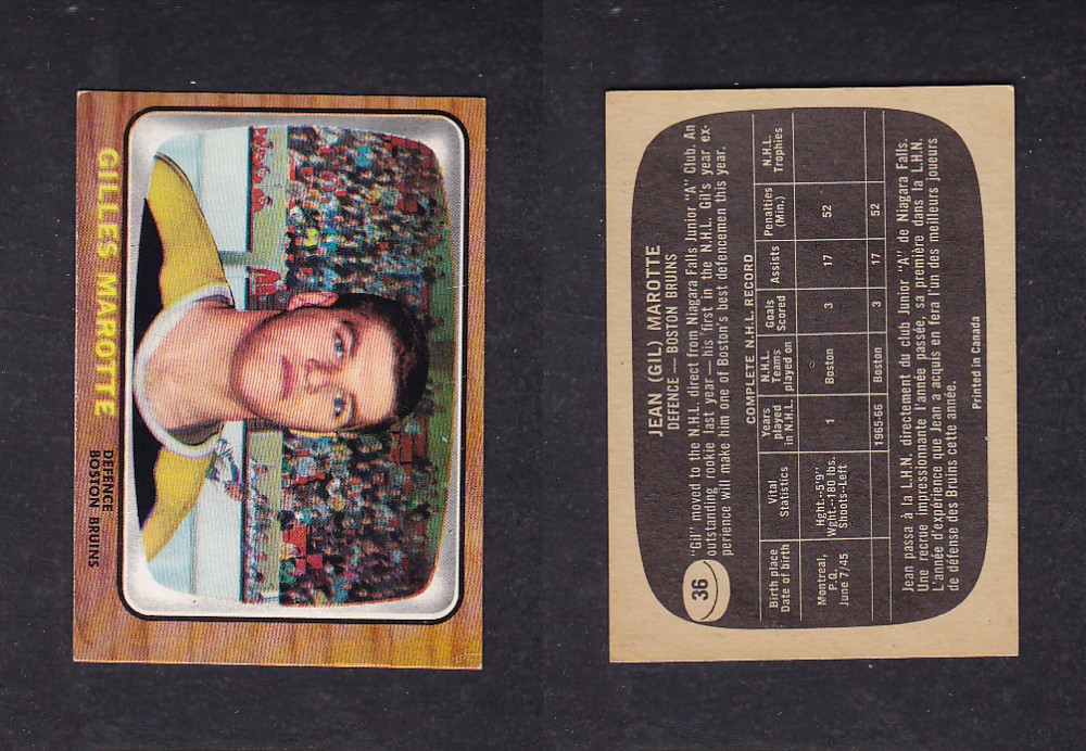 1966-67 TOPPS HOCKEY CARD #36 G. MAROTTE photo 1966-67 TOPPS HOCKEY CARD #36 G. MAROTTE photo
