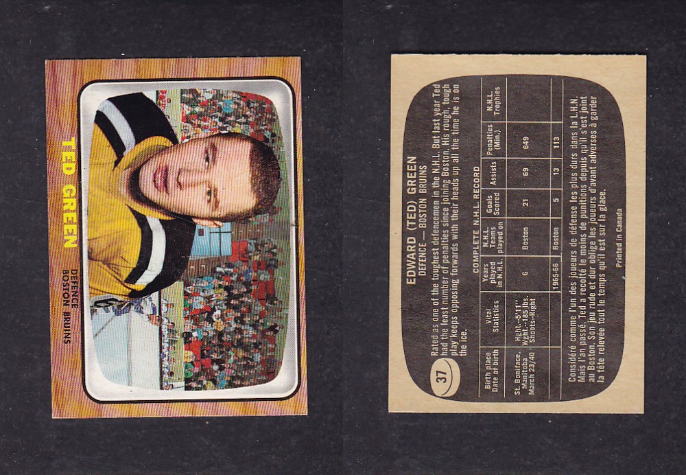1966-67 TOPPS HOCKEY CARD #37 T. GREEN photo 1966-67 TOPPS HOCKEY CARD #37 T. GREEN photo