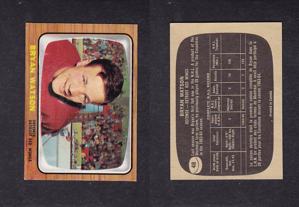 1966-67 TOPPS HOCKEY CARD #48 B. WATSON photo 1966-67 TOPPS HOCKEY CARD #48 B. WATSON photo