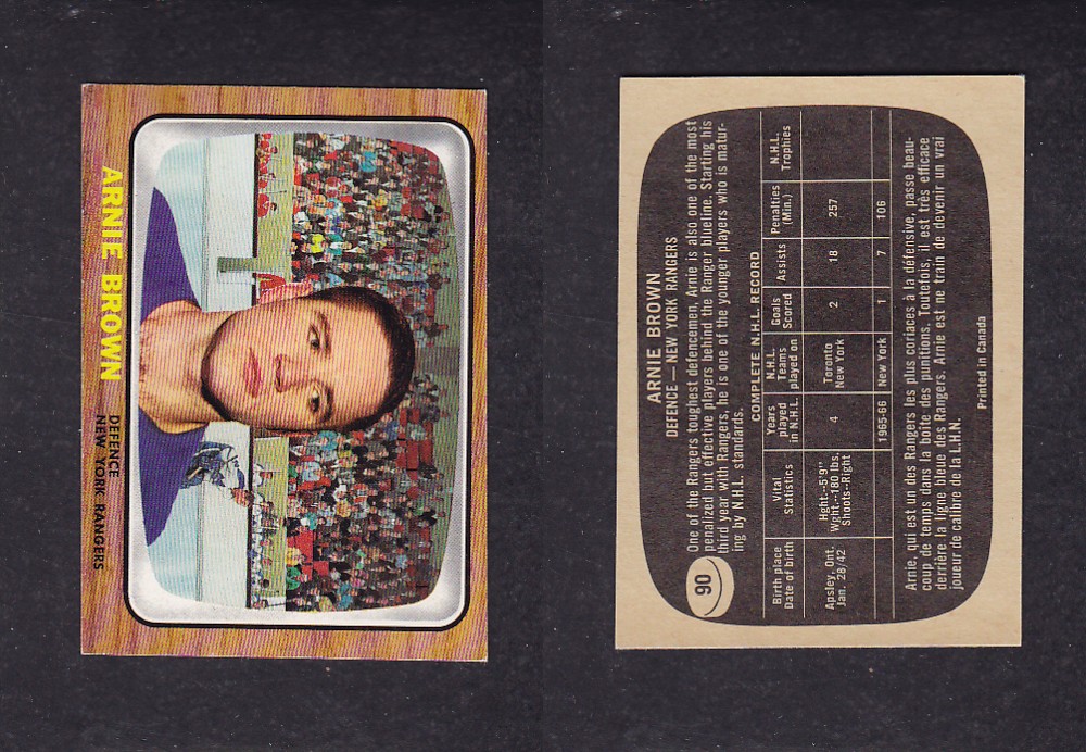 1966-67 TOPPS HOCKEY CARD #90 A. BROWN photo 1966-67 TOPPS HOCKEY CARD #90 A. BROWN photo