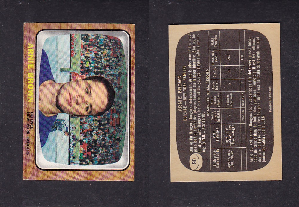 1966-67 TOPPS HOCKEY CARD #90 A. BROWN photo 1966-67 TOPPS HOCKEY CARD #90 A. BROWN photo