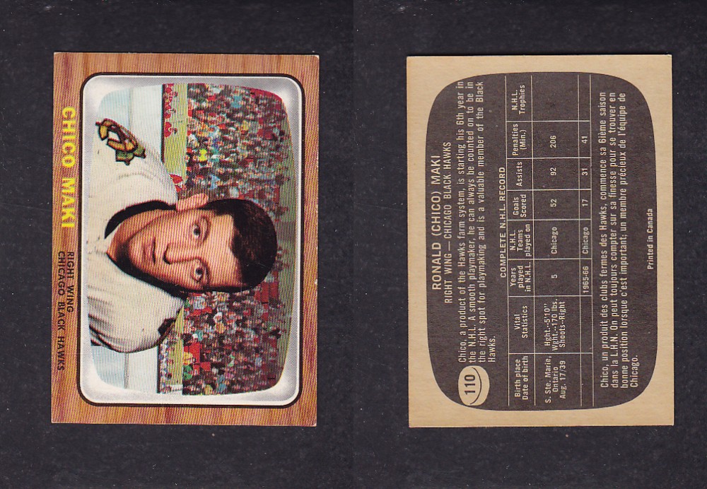 1966-67 TOPPS HOCKEY CARD #110 C. MAKI photo 1966-67 TOPPS HOCKEY CARD #110 C. MAKI photo