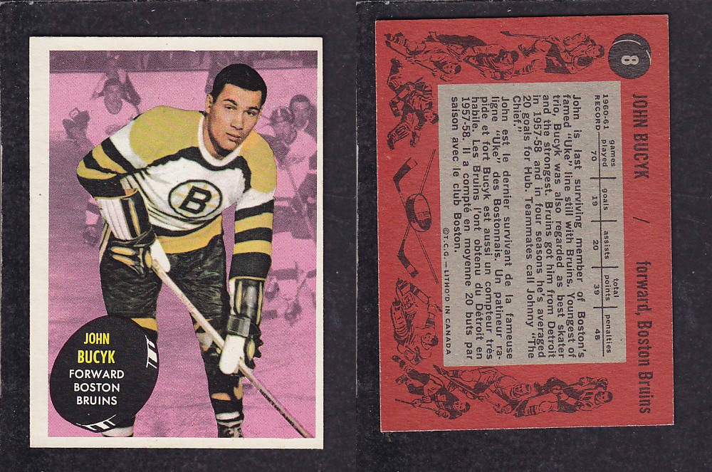 1961-62 TOPPS HOCKEY CARD #8 J. BUCYK photo 1961-62 TOPPS HOCKEY CARD #8 J. BUCYK photo