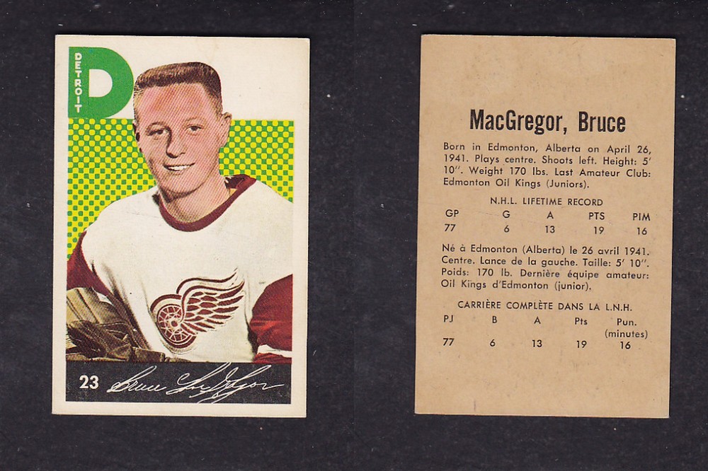 1962-63 PARKHURST HOCKEY CARD #23 B. MacGREGOR photo 1962-63 PARKHURST HOCKEY CARD #23 B. MacGREGOR photo