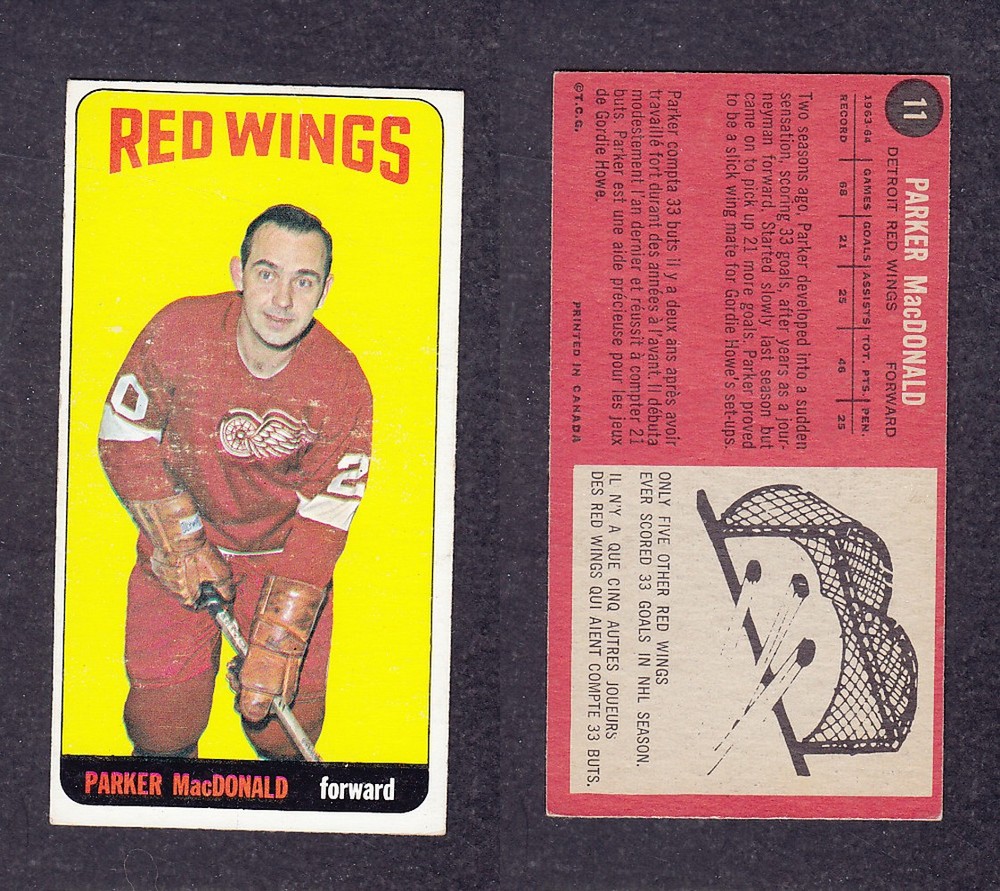 1964-65 TOPPS HOCKEY CARD #11 P. MacDONALD photo 1964-65 TOPPS HOCKEY CARD #11 P. MacDONALD photo