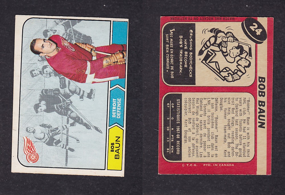 1968-69 O-PEE-CHEE HOCKEY CARD #24 B. BAUN photo 1968-69 O-PEE-CHEE HOCKEY CARD #24 B. BAUN photo