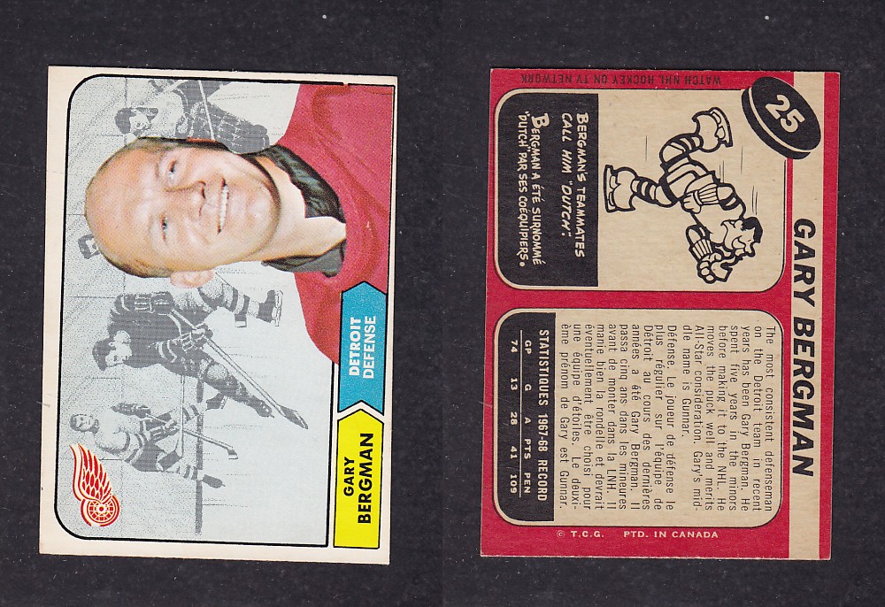 1968-69 O-PEE-CHEE HOCKEY CARD #25 G. BERGMAN photo 1968-69 O-PEE-CHEE HOCKEY CARD #25 G. BERGMAN photo