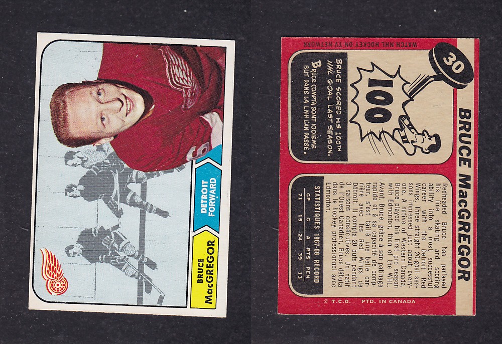 1968-69 O-PEE-CHEE HOCKEY CARD #30 B. MacGREGOR photo 1968-69 O-PEE-CHEE HOCKEY CARD #30 B. MacGREGOR photo