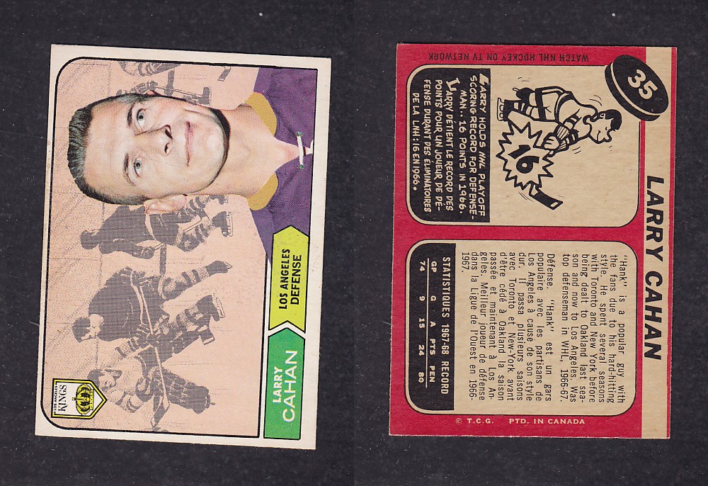 1968-69 O-PEE-CHEE HOCKEY CARD #35 L. CAHAN photo 1968-69 O-PEE-CHEE HOCKEY CARD #35 L. CAHAN photo