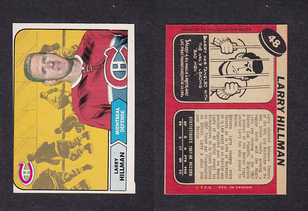 1968-69 O-PEE-CHEE HOCKEY CARD #48 L. HILLMAN photo 1968-69 O-PEE-CHEE HOCKEY CARD #48 L. HILLMAN photo