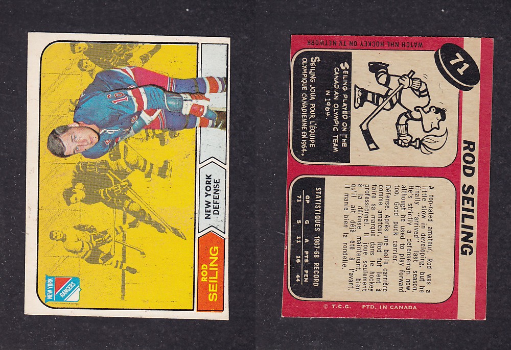 1968-69 O-PEE-CHEE HOCKEY CARD #71 R. SEILING photo 1968-69 O-PEE-CHEE HOCKEY CARD #71 R. SEILING photo