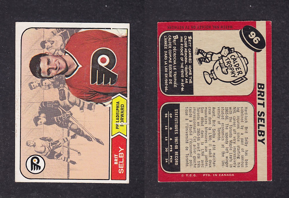 1968-69 O-PEE-CHEE HOCKEY CARD #96 B. SELBY photo 1968-69 O-PEE-CHEE HOCKEY CARD #96 B. SELBY photo